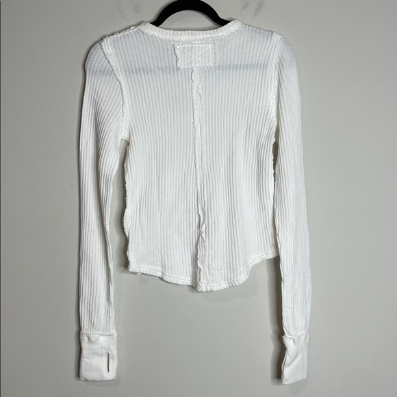 Free People | Women’s White Roll With It Long Sleeve Thermal Top Size XS NWT - Picture 7 of 7